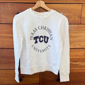 Champion White TCU University Sweatshirt Size XS